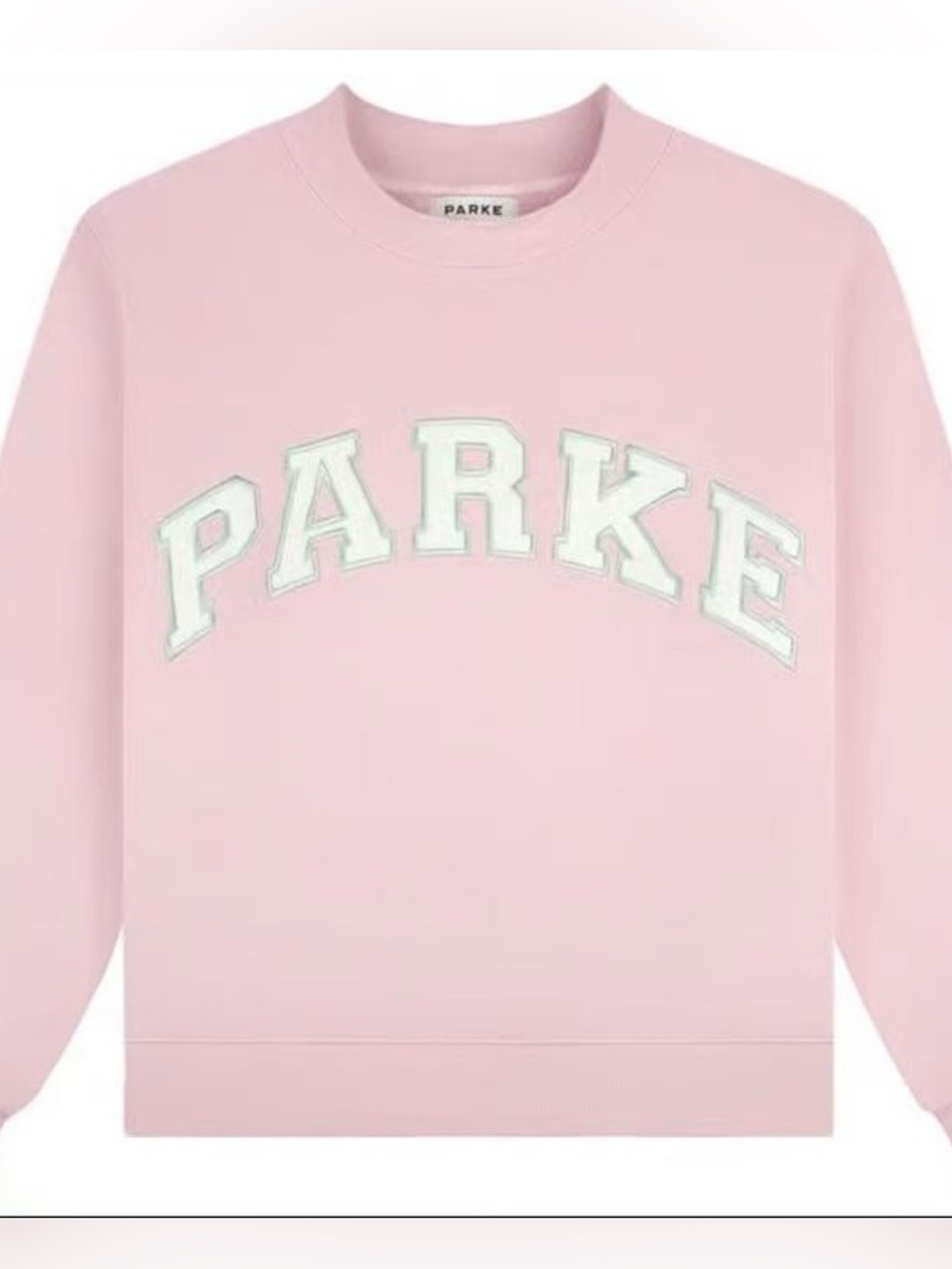 🆕 Parke Sprinkle Pastel Pink Crewneck Sweatshirt with White Lettering